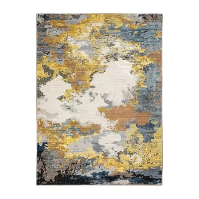 Covington Home Caracas Abstract Patina Indoor Rectangular Area Rug In Yellow