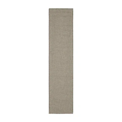 Covington Home Carina Textured Border 24"x90" Indoor Outdoor Rectangular Runner In Gray