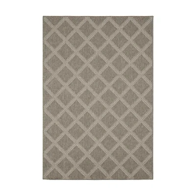 Covington Home Carina Woven Diamonds 39"x60" Indoor Outdoor Rectangular Accent Rug In Gray