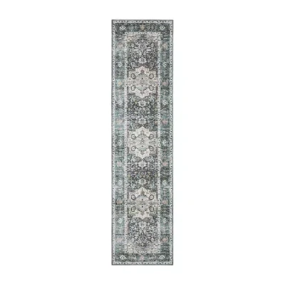 Covington Home Chelsea Vintage Center Medallion Washable 2'x8' Indoor Rectangular Runner In Blue