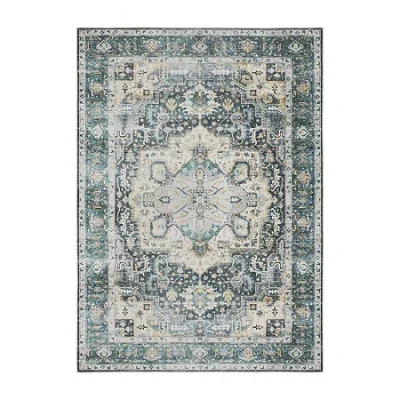 Covington Home Chelsea Vintage Center Medallion Washable Indoor Rectangular Area Rug In Blue