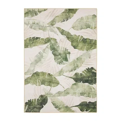 Covington Home Florentina Tropical Palm 42"x66" Indoor Outdoor Rectangular Accent Rug In Green