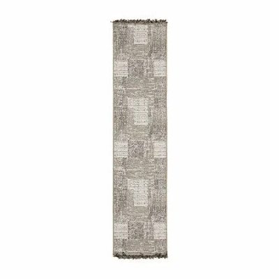 Covington Home Geneva Textured Geometric 22"x90" Indoor Outdoor Rectangular Runner In Sand