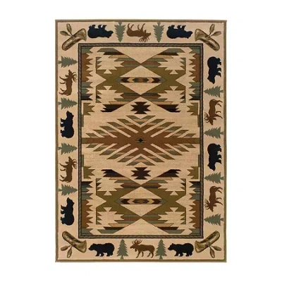 Covington Home Harlow Cabin Hearth Indoor Rectangular Area Rug In Green