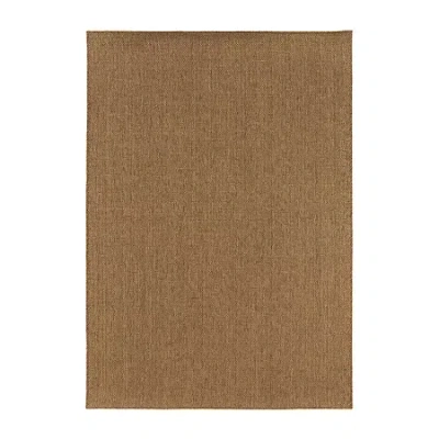 Covington Home Kehlani Basket Weave Indoor Outdoor Rectangular Area Rug In Brown