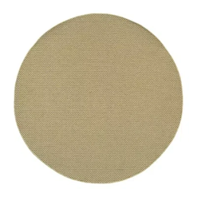 Covington Home Kehlani Flat Weave 7'10"x7'10" Indoor Outdoor Round Area Rug In White