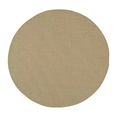 Covington Home Kehlani Flat Woven Solid 7'10"x7'10" Indoor Outdoor Round Area Rug In Brown