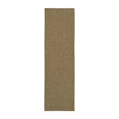Covington Home Kehlani Panama Weave 2'3"x7'6" Indoor Outdoor Rectangular Runner In Brown