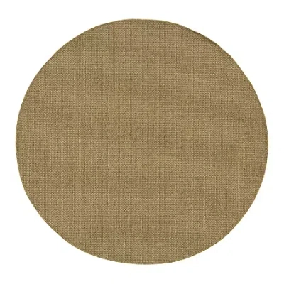 Covington Home Kehlani Panama Weave 7'10"x7'10" Indoor Outdoor Round Area Rug In Brown