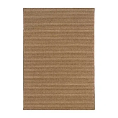 Covington Home Kehlani Tonal Stripe Indoor Outdoor Rectangular Accent Rug In Brown