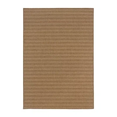 Covington Home Kehlani Tonal Stripe Indoor Outdoor Rectangular Area Rug In Brown