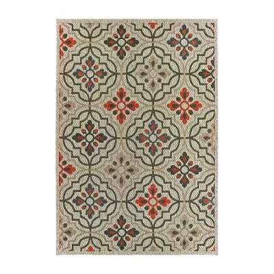 Covington Home Long Island Floral Lattice Indoor Outdoor Rectangular Area Rug In Gray
