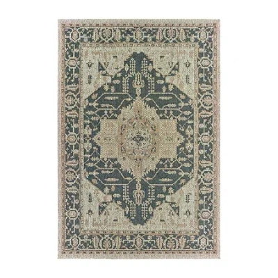 Covington Home Long Island Medallion 39"x60" Indoor Outdoor Rectangular Accent Rug In Gray