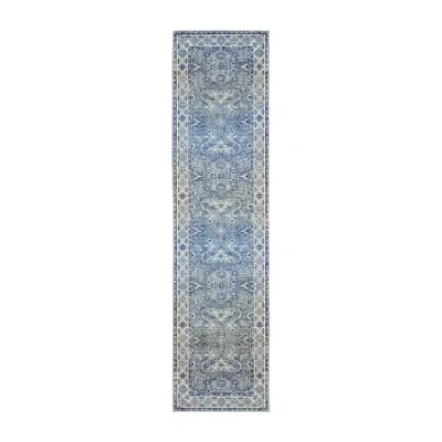 Covington Home Marcel Faded Border 24"x96" Indoor Rectangular Runner In Blue