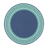 Covington Home Marquesas Border 7'10"x7'10" Indoor Outdoor Round Area Rug In Blue