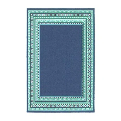 Covington Home Marquesas Border Indoor Outdoor Rectangular Area Rug In Blue