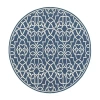 Covington Home Marquesas Intricate Trellis 7'10"x7'10" Indoor Outdoor Round Area Rug In Blue