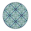 Covington Home Marquesas Medallion 7'10"x7'10" Indoor Outdoor Round Area Rug In Blue