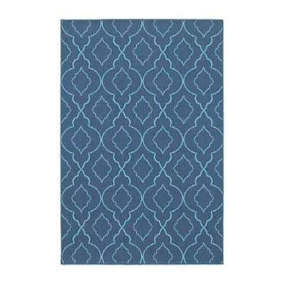Covington Home Marquesas Morrocan Trellis Indoor Outdoor Rectangular Accent Rug In Blue