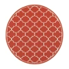 Covington Home Marquesas Scallop Trellis 7'10"x7'10" Indoor Outdoor Round Area Rug In Red