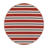 Covington Home Marquesas Striped 7'10"x7'10" Indoor Outdoor Round Area Rug In Red