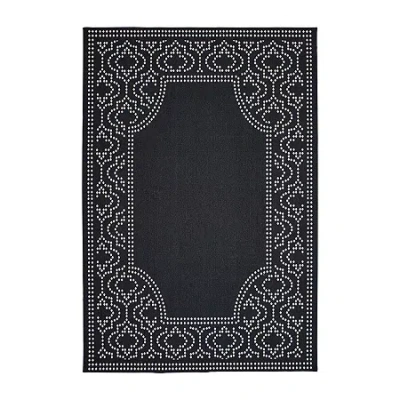 Covington Home Martinique Bordered Indoor Outdoor Rectangular Area Rug In Black