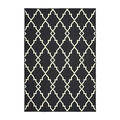 Covington Home Martinique Intricate Trellis Indoor Outdoor Rectangular Area Rug In Black