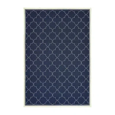 Covington Home Martinique Scallop Trellis Indoor Outdoor Rectangular Area Rug In Blue