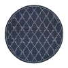 Covington Home Martinique Trellis 7'10" X 7'10" Indoor Outdoor Round Area Rug In Blue