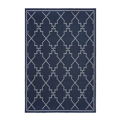 Covington Home Martinique Trellis Indoor Outdoor Rectangular Area Rug In Blue