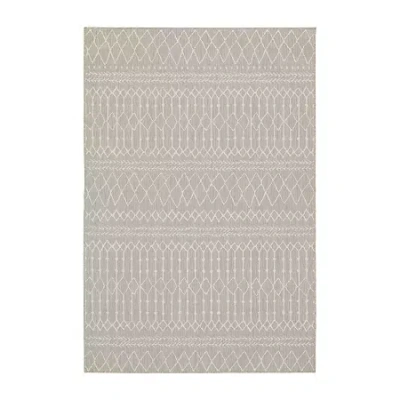 Covington Home Pamplona Tribal Lines 39" X 60" Indoor Outdoor Rectangular Accent Rug In Gray