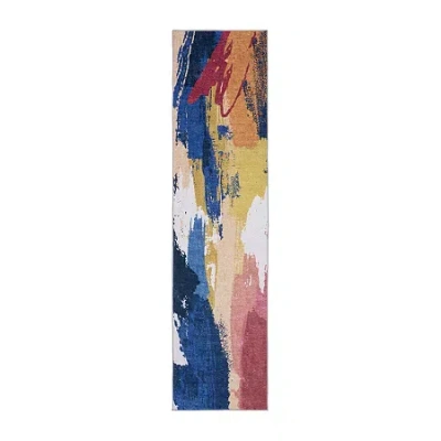 Covington Home Savannah Paint 24"x96" Indoor Rectangular Runner In Blue