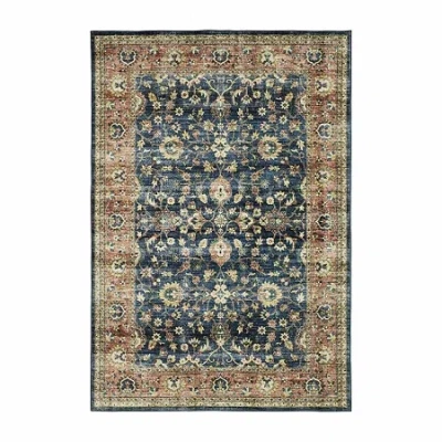 Covington Home Savannah Vintage Bordered Indoor Rectangular Area Rug In Blue
