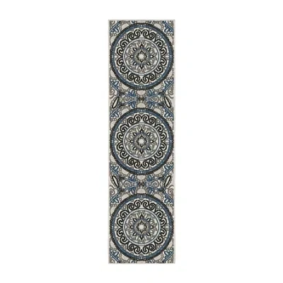 Covington Home Trieste Boho Medallion Indoor Outdoor Rectangular Runner In Gray