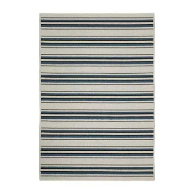 Covington Home Trieste Class Stripe Indoor Outdoor Rectangular Area Rug In Gray