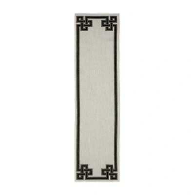 Covington Home Trieste Classic Bordered Indoor Outdoor Rectangular Runner In Gray