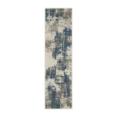 Covington Home Trieste Distressed Abstract Indoor Outdoor Rectangular Runner In Gray