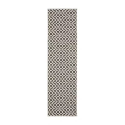 Covington Home Trieste Lattice Diamond Indoor Outdoor Rectangular Runner In Gray