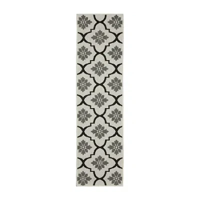 Covington Home Trieste Moroccan Lattice Geometric Indoor Outdoor Rectangular Runner In Gray