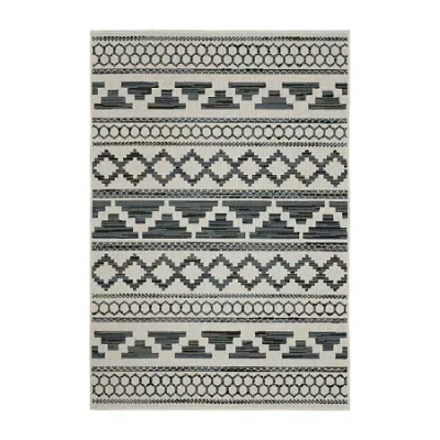 Covington Home Trieste Tribal Geometric Indoor Outdoor Rectangular Area Rug In Gray