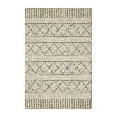 Covington Home Trinidad Geometric Stripes Indoor Outdoor Rectangular Area Rug In Brown
