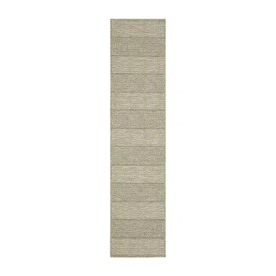 Covington Home Trinidad Stripe 22"x90" Indoor Outdoor Rectangular Runner In Brown