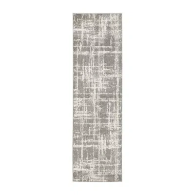 Covington Home Vienna Abstract Etchings 27"x90" Indoor Rectangular Runner In Gray