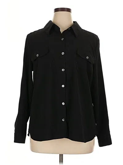 Pre-owned Covington Long Sleeve Blouse In Black