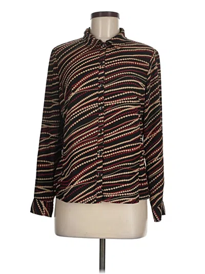 Pre-owned Covington Long Sleeve Blouse In Black