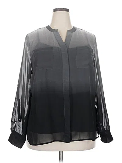 Pre-owned Covington Long Sleeve Blouse In Black