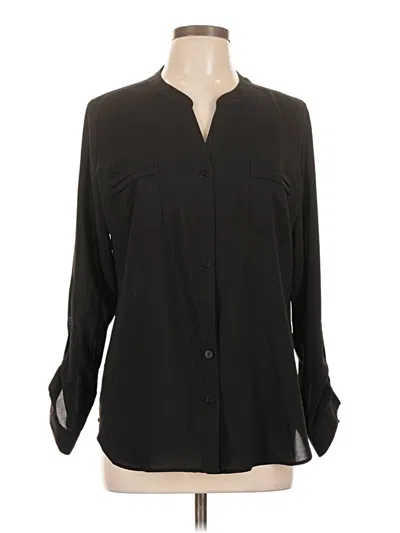 Pre-owned Covington Long Sleeve Blouse In Black