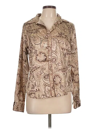 Pre-owned Covington Long Sleeve Blouse In Brown
