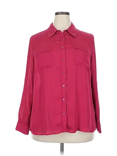 Pre-owned Covington Long Sleeve Blouse In Burgundy