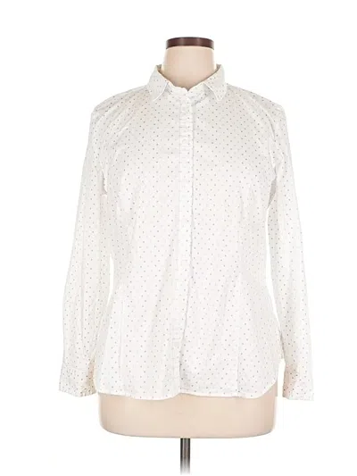 Pre-owned Covington Long Sleeve Blouse In White